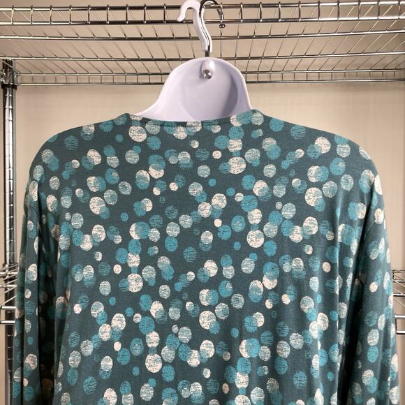 Coldwater Creek Women's Polka Dot Wrap Blouse Size 1X Boho Flowy Draped Trendy - Picture 10 of 11